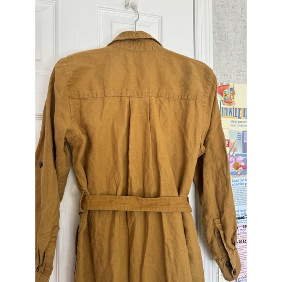 Banana Republic Heritage Linen Scout Dress Safari Lagenloook M Bronze - Picture 14 of 15